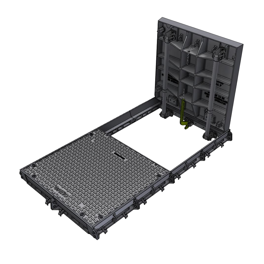 Solid Top Duct Assist Lift Cover & Frame (SFA) B125